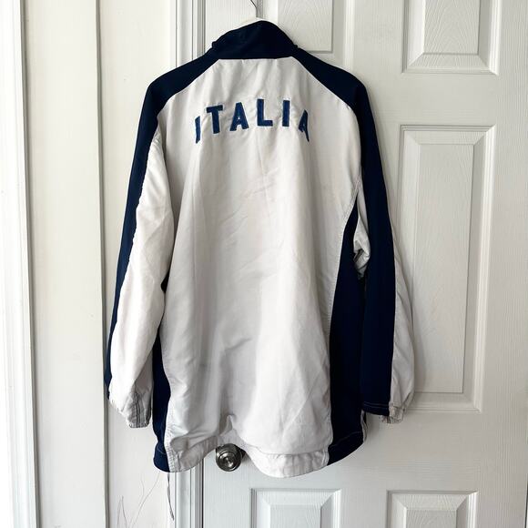 Nike Vintage Italy National Football Team Blue White Italia Windbreaker Jacket L - Picture 7 of 8